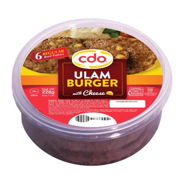 CDO Ulam Burger Hamburger Patties with Cheese 228g