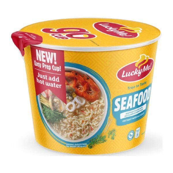 Lucky Me Instant Noodle Soup Seafood Mami Go Cup 40g
