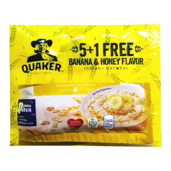 Quaker Banana & Honey Instant Oatmeal 5x33g + 1 Free