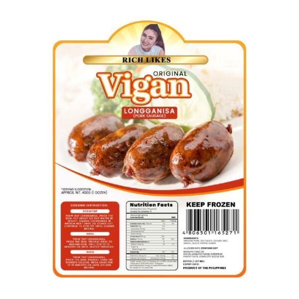 Rich Likes Original Vigan Longganisa  Pork Sausage 400g