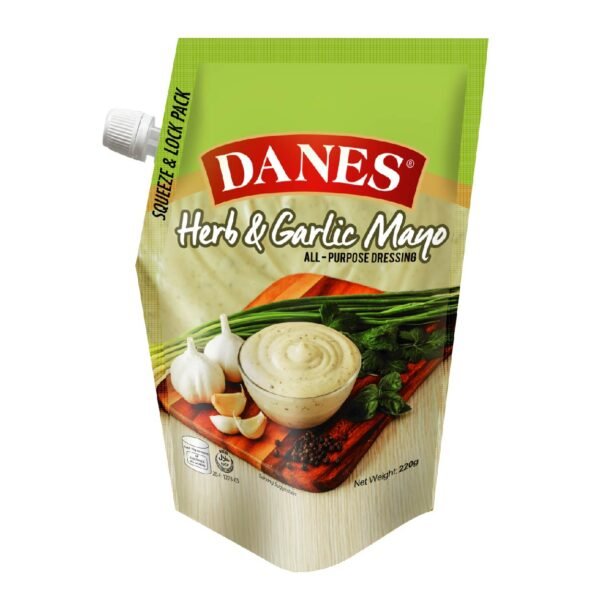 Danes Herb & Garlic Mayonnaise Squeeze & Lock Pack 220g