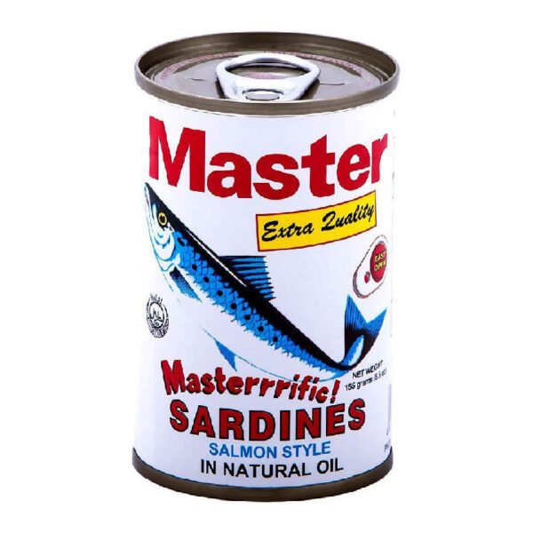 Master Sardines Salmon Style in Natural Oil White Easy Open 155g